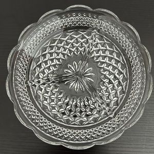 Anchor Hocking Wexford 3 Part Round Vintage Divided Relish Dish